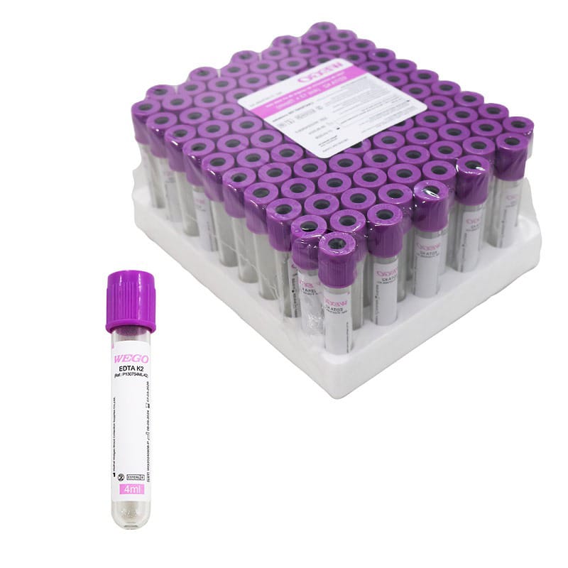 Tubos tapa lila x 100 Caja